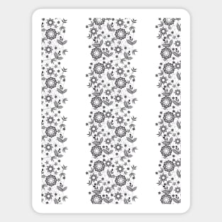 Black Lace, Floral Pattern Sticker